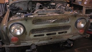 УазТех: Установка om616 на стандратный УАЗ 469, ЧАСТЬ 2