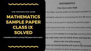 Mathematics Class IX Solved ICSE Sample Paper 1