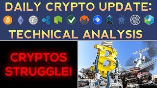 Cryptos Struggle To Move Higher! (1/21/18) Daily Update + Technical Analysis