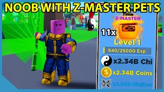 Noob Thanos With Full Team of Z-Master Pets In Roblox Ninja Legends