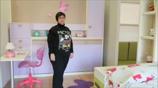 Muebles Juveniles para apartamentos reducidos, Mueble cama abatible con Sofa