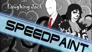 Slender man and Laughing Jack: speedpaint