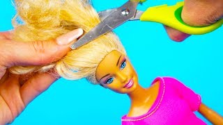 DIY Barbie Doll Hair Style | How To Make Barbie Hairstyle and New Clothes - DIY for Kids