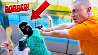 Best in Class Forces House Robber into Pool with a Gun!