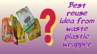 Home decor with empty plastic wrapper | Reuse of biscuit packet | Waste material craft