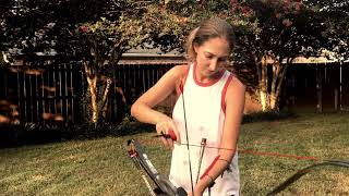 Archery practice: Shooting silly string with my bow.