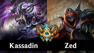 KASSADIN vs ZED (MID) /// EUW Challenger /// Patch 7.24 /// Preseason 8