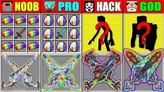 Minecraft NOOB vs PRO vs HACKER vs GOD RAINBOW SWORD CRAFTING MUTANT MONSTER CHALLENGE Animation