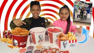 LAST ONE TO EAT KFC MUKBANG CHALLENGE!! TASH VS TIANNA!!