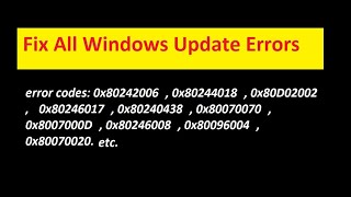 How to fix Windows update errors