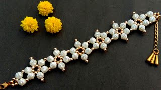 Making Of Easy Pearl Bracelet//Beaded Bracelet// Useful & Easy