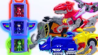 Power Rangers Zords Attack PJ MASKS Totem Pole Base | Ultron Manipulate Part 2 - Toys Play Time