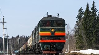 2ТЭ116-477 с грузовым поездом