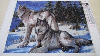 Посылка из Китая (картина волки, алмазная вышивка).