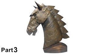 Origami Horse head tutorial (Eric Joisel) part 3 折り紙  馬頭  cabeza de caballo