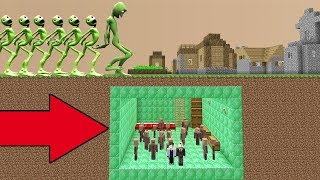 НУБ И ПРО VS НАПАДЕНИЯ ЗЕЛЕНЫХ ЧЕЛОВЕЧКОВ НА ДЕРЕВНЮ ЖИТЕЛЕЙ !ЗАЩИТА MINECRAFT! БУНКЕР