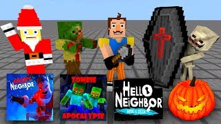 Monster School : HELLO NEIGHBOR SECRETS ALL EPISODE - Minecraft Animation