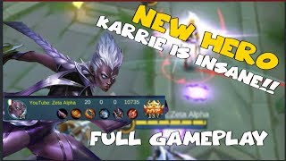 NEW HERO KARRIE GAMEPLAY | INSANE ATTACK SPEED (Mobile Legends)