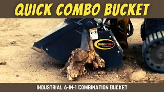 Quick Attach Combo 6 in 1 Combination Bucket Skidsteer