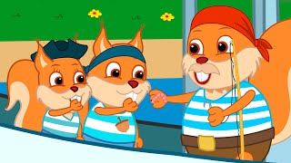 Famille d'Écureuil - Pêche Aux Pirates Animé 2021 en Français