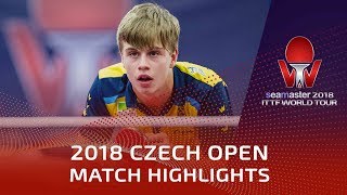 Truls Moregard vs Darko Jorgic | 2018 Czech Open Highlights (U21-1/4)
