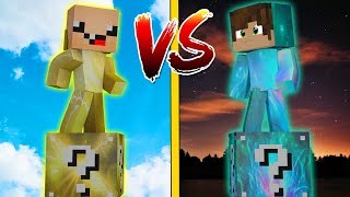 МОЛНИЯ ЛАКИ БЛОК VS ГРОМ ЛАКИ БЛОК! НУБ ПРОТИВ ПРО! ВЫЖИТЬ НА 1 БЛОКЕ! #22