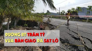 Đường BT trăm tỉ vừa bàn giao đã sụp lún - PLO