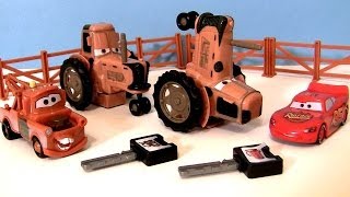 CARS Tractor Tipping Playset With Mater Lightning McQueen Hears Tractors Goes Moo Disney Pixar