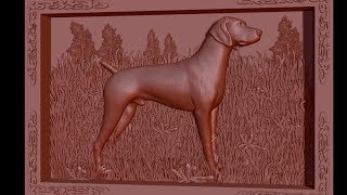 3D модели барельефы собак для станков с ЧПУ
