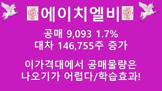 [주식투자]에이치엘비(공매 9,093 1.7%/대차 146,755주 증가/이가격대에서 공매물량은 나오기가 어렵다/학습효과!)