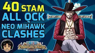 Walkthrough for ALL QCK Neo Mihawk 40 Stamina Clashes [One Piece Treasure Cruise]