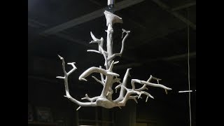 Люстра из рогов сосны.