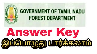TNFUSRC Answer Key 2018 | Forester | Forest Guard and Forest Guard with Driving licence