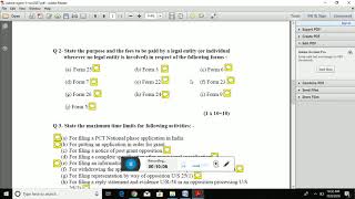 Patent Agent Exam November 2007 paper short question solution