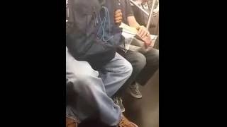 Woman humiliates a guy who is caught masturbating on NYC subway