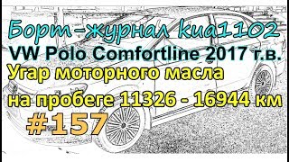 Volkswagen Polo 2017 г.в.: расход масла в двигателе CWVA EA211 за пробег 11326 - 16944 км