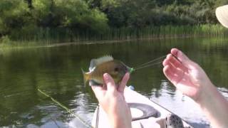 Kayak fly fishing for panfish