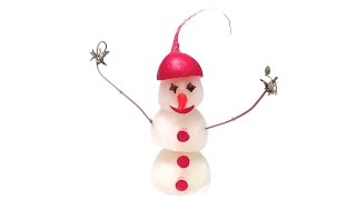 How to Make a Snowman with Radishes / Christmas Ideas, Fun for kids, Food Art, DIY