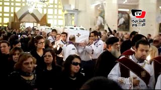 تشييع جثامين الأسرة المصرية المقتولة في ليبيا من كنيسة بطنطا