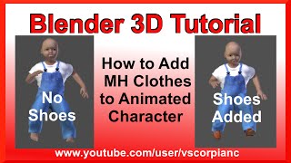 Blender 3D Tutorial - How to Add MakeHuman Clothes to Animated Character by VscorpianC