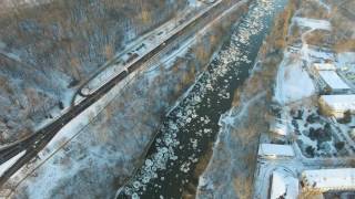 POZNAŃ POD ŚNIEGIEM SMOG NAD CENTRU POZNANIA ZIMA 2017 DRON DJI PHANTOM 4K