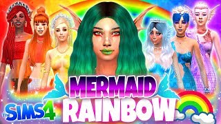 ?BEAUTIFUL RAINBOW MERMAIDS!?‍♀️ - Sims 4 CAS Challenge!