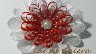 Increiblemente fácil de hacer con tecnica del peine, no te lo pierdas!!! Ribbons flower diy !!!