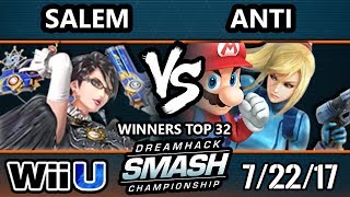 DHATL17 Smash 4 - MVG | Salem (Bayonetta) Vs. IMT | Anti (Mario, ZSS) - Winners Top 32- Smash Wii U