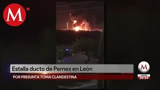 Controlan incendio en ducto de Pemex en León