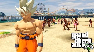 GOKU ULTRA INSTINCT MASTERED VS ZOMBIES EN GTA 5 | DRAGON BALL SUPER MOD GTA 5