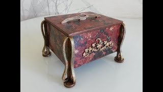ДЕКУПАЖ ШКАТУЛКИ.ИМИТАЦИЯ КАМНЯ. Ч.2
