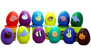 PEPPA PIG Play-Doh Surprise Eggs Opening and Counting