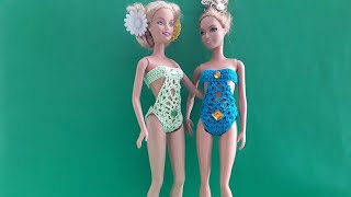Купальник с ажурным животиком для Барби. Вязание крючком.Barbie Crochet. Мастер-класс
