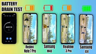 BATTERY DRAIN & CHARGING TEST | Samsung M40 Vs Redmi Note 7 Pro Vs Realme 3 Pro Vs Samsung A50??